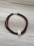 Solar sznurkowy naszyjnik bordowy granatowy