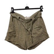 *III DAMSKIE SPODENKI LNIANE BOHO 40 L KHAKI WIĄZANE