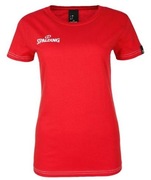 SPALDING koszulka damska t-shirt czerwony bawełna XS