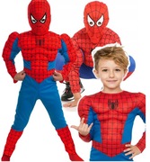Strój SPIDERMAN Maska czerwony z mięśniami kostium przebranie