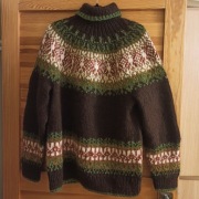 Norweski wełniany sweter, 100 % wełna, handmade 
