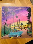 Obraz akrylowy na szkle pastel zachód słońca nad LA bezpośrednio od artysty