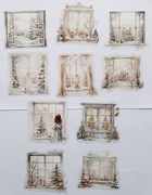 10 szt. dużych naklejek zimowe okna scrapbooking