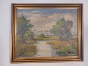 Stary obraz na płótnie sygnowany A. Friis  .