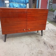 Szafka RTV, Komoda, Meble PRL, Wysoki połysk, 