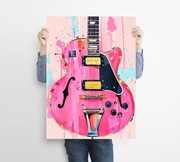 Gitara - grafika na plakacie na A3
