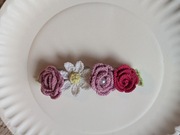 Hand made szydełkowa spinka, klamra do włosów 