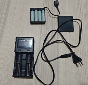 Ładowarka LiitoKala + Akumulatorki + Pojemnik na baterie z USB