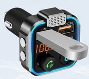 TRANSMITER BLUETOOTH SAMOCHODOWY FM USB 3.0A + 1.0A QC USB-C ŁADOWARKA MP3