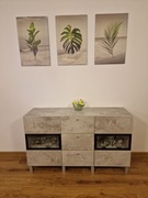 Przeszklona komoda z szufladami i drzwiami do salonu Baros Helvetia