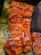 16 pampersów używanych + wkłady białe w środku i dodatkowe gratis 