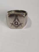 Masoneria - stalowy sygnet masonski