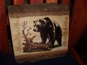 DUŻY obrazek wypalony w drewnie, Misio 2, Fajne na prezent