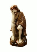 Drewniana rzeźba Figura Chrystus Frasobliwy 