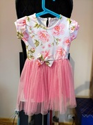 Dziewczęca sukienka z tiulem wizytowa elegancka na wesele rozmiar 98