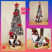 Stroik świąteczny choinka na pniu ozdoba bożonarodzeniowa dekoracja 