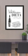 Obraz z napisami do kuchni, plakat w ramie A3