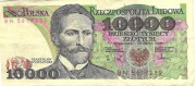 BANKNOT 10000 ZŁ S. WYSPIAŃSKI z 1988 r Nr BL 2553972