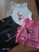 Topy t-shirty  zestaw na akrobatykę szarfy ćwiczenia taniec gimnastykę 134 