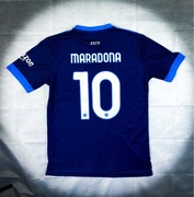 (M) Maradona Napoli Nowa Granatowa Koszulka Piłkarska T-shirt Jersey Sport