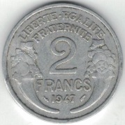 Francja Republika 2 franki francs 1947 nr 1