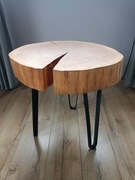 Stolik kawowy dębowy plaster drewna 