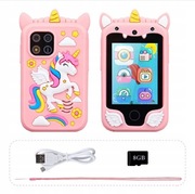 DZIECIĘCY TELEFON ZABAWKOWY SMARTFON APARATEM KAMERA GRY MP3 TRWAŁY RÓŻOWY