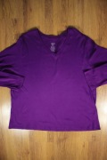 Sweter Merona r. 46/48 3 fioletowy cienki bawełniany dekolt v damski