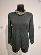 Czarna bluzka ze srebrną nicią Esprit