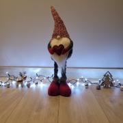 Czerwony skrzat świąteczny bożonarodzeniowy krasnal  teleskopowy regulowany