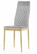 Krzesło tapicerowane VALVA CARO VELVET GREY GOLD