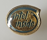 Metalowa przypinka Intel Inside niebieska