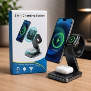 Ładowarka Indukcyjna 3w1 MagSafe iPhone Apple Watch AirPods Stacja Dokująca