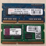 Hynix 2GB DDR3 PC3 HMT325S6BFR8C, Kingston 2GB KTD-L3b/2G, DDR3