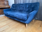 Sofa, kanapa, SCANDI, 3 osobowa, granatowa, niebieska.