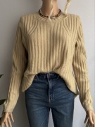 Kaszmirowy sweter damski 100% kaszmir beżowy xl 42