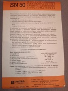 UNITRA Tonsil słuchawki SN 50, karta informacyjna.