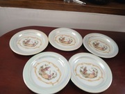 Wałbrzych PRL talerze deserowe miłość wiedeńska 5 szt benzynka opalizujące