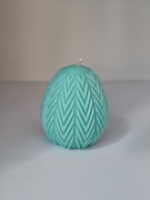 Świeca Dekoracyjna Jajko Modern – Błękitna Jodełka wielkanoc, wiosna