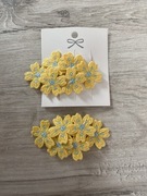 Spinki do włosów szydełkowe kwiatki żółte