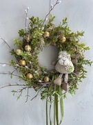 Wianek świąteczny wiosenny wielkanocny na drzwi stół sztuczny 31 cm