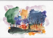 Akwarela. Pejzaż merkuriański 1