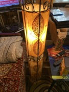 Stara duża lampa podłogowa stojąca handmade wys.121cm