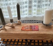 Świecznik ze starego drewna