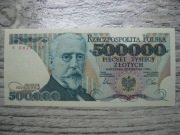 BANKNOT RP 500000 ZŁOTYCH 1990 ROK SERIA K SIENKIEWICZ UNC