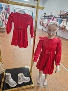 Czerwona cudna sukienka welur Święta Boże Narodzenie Wigilia r. 104