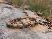 Bransoletka makrama kamienie naturalne jaspis brąz różaniec prezent zodiak