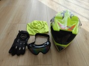 Kask City Bike zielony L- 59-60 zestaw + kominiarka i rękawiczki 