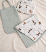 Bawełniany Komplet do żłobka kocyk 75/100 poduszka torba