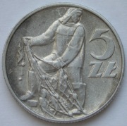 Polska 5 złotych 1974 - Rybak - fgh